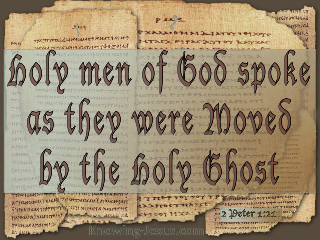 2 Peter 1:21 Holy Men Of God Spoke (beige)